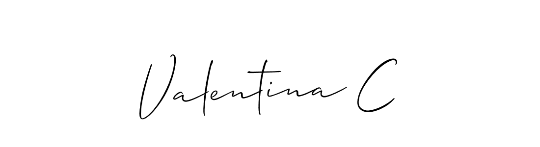 Create a beautiful signature design for name Valentina C. With this signature (Allison_Script) fonts, you can make a handwritten signature for free. Valentina C signature style 2 images and pictures png