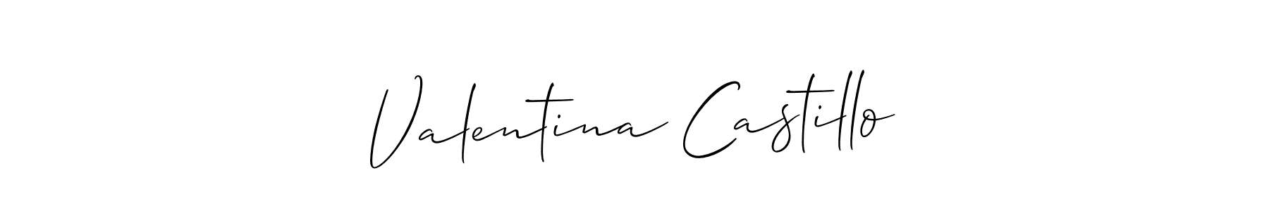 How to make Valentina Castillo name signature. Use Allison_Script style for creating short signs online. This is the latest handwritten sign. Valentina Castillo signature style 2 images and pictures png