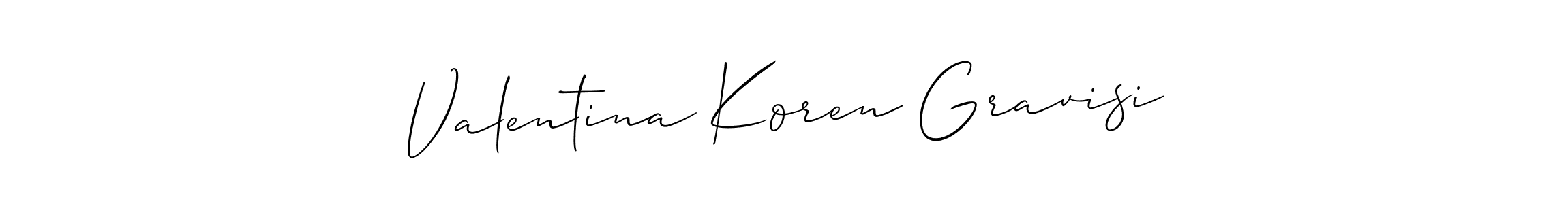 Create a beautiful signature design for name Valentina Koren Gravisi. With this signature (Allison_Script) fonts, you can make a handwritten signature for free. Valentina Koren Gravisi signature style 2 images and pictures png