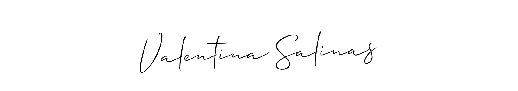 You should practise on your own different ways (Allison_Script) to write your name (Valentina Salinas) in signature. don't let someone else do it for you. Valentina Salinas signature style 2 images and pictures png