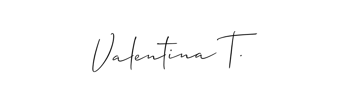 if you are searching for the best signature style for your name Valentina T.. so please give up your signature search. here we have designed multiple signature styles  using Allison_Script. Valentina T. signature style 2 images and pictures png
