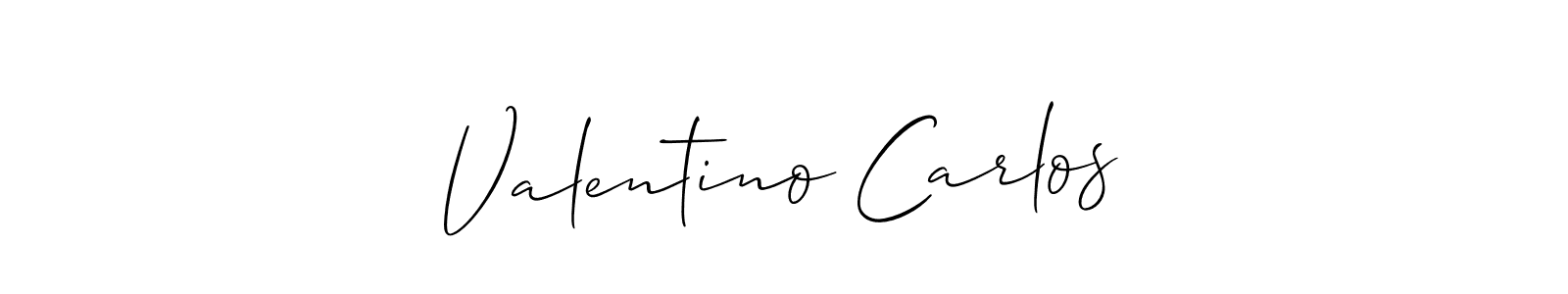 It looks lik you need a new signature style for name Valentino Carlos. Design unique handwritten (Allison_Script) signature with our free signature maker in just a few clicks. Valentino Carlos signature style 2 images and pictures png