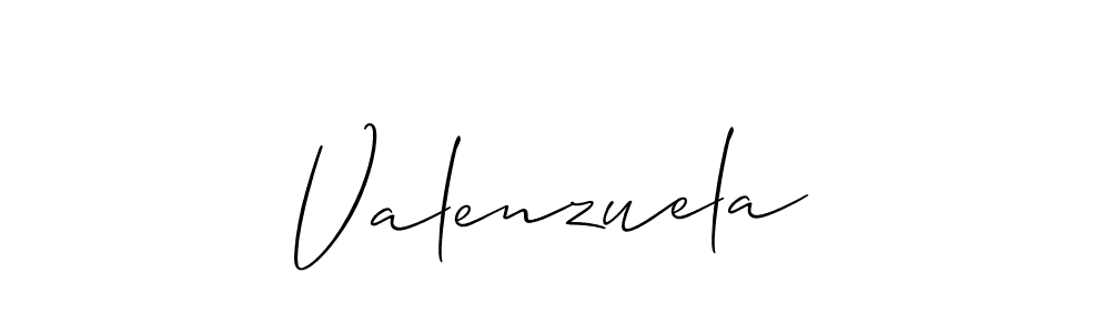 Make a beautiful signature design for name Valenzuela. With this signature (Allison_Script) style, you can create a handwritten signature for free. Valenzuela signature style 2 images and pictures png