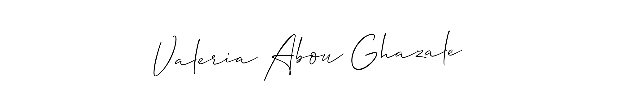 Allison_Script is a professional signature style that is perfect for those who want to add a touch of class to their signature. It is also a great choice for those who want to make their signature more unique. Get Valeria Abou Ghazale name to fancy signature for free. Valeria Abou Ghazale signature style 2 images and pictures png