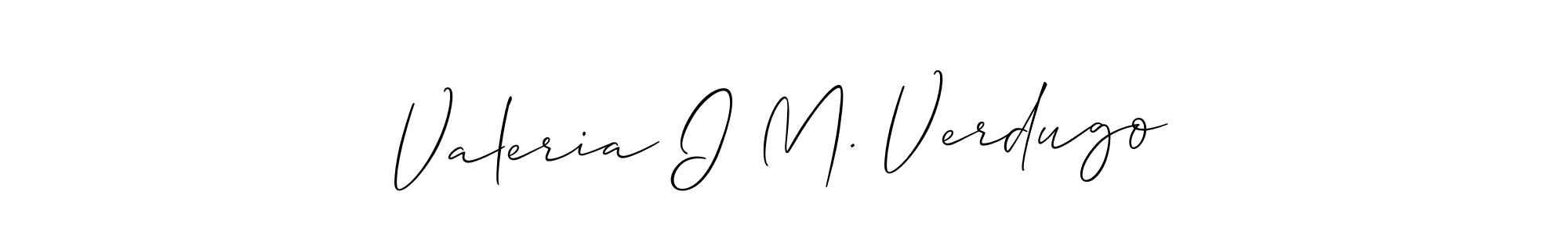 Use a signature maker to create a handwritten signature online. With this signature software, you can design (Allison_Script) your own signature for name Valeria I M. Verdugo. Valeria I M. Verdugo signature style 2 images and pictures png