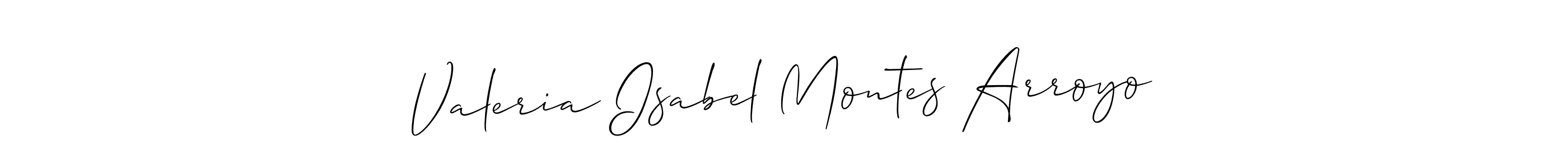 How to make Valeria Isabel Montes Arroyo name signature. Use Allison_Script style for creating short signs online. This is the latest handwritten sign. Valeria Isabel Montes Arroyo signature style 2 images and pictures png