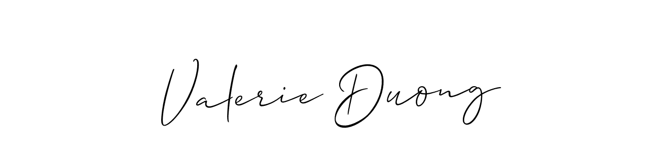 You should practise on your own different ways (Allison_Script) to write your name (Valerie Duong) in signature. don't let someone else do it for you. Valerie Duong signature style 2 images and pictures png
