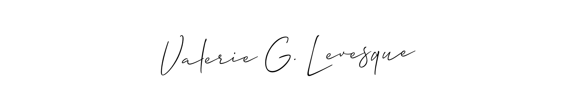 Similarly Allison_Script is the best handwritten signature design. Signature creator online .You can use it as an online autograph creator for name Valerie G. Levesque. Valerie G. Levesque signature style 2 images and pictures png