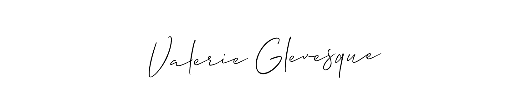 Allison_Script is a professional signature style that is perfect for those who want to add a touch of class to their signature. It is also a great choice for those who want to make their signature more unique. Get Valerie Glevesque name to fancy signature for free. Valerie Glevesque signature style 2 images and pictures png