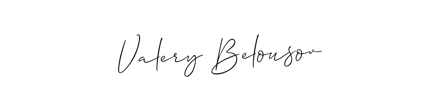 You should practise on your own different ways (Allison_Script) to write your name (Valery Belousov) in signature. don't let someone else do it for you. Valery Belousov signature style 2 images and pictures png