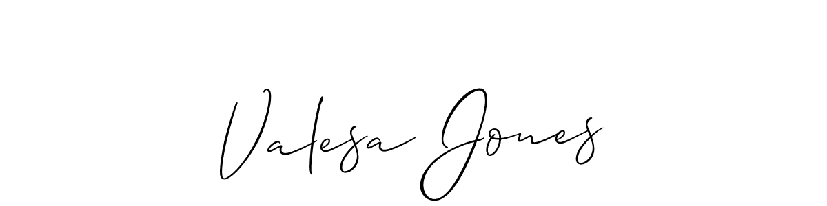 Make a beautiful signature design for name Valesa Jones. With this signature (Allison_Script) style, you can create a handwritten signature for free. Valesa Jones signature style 2 images and pictures png