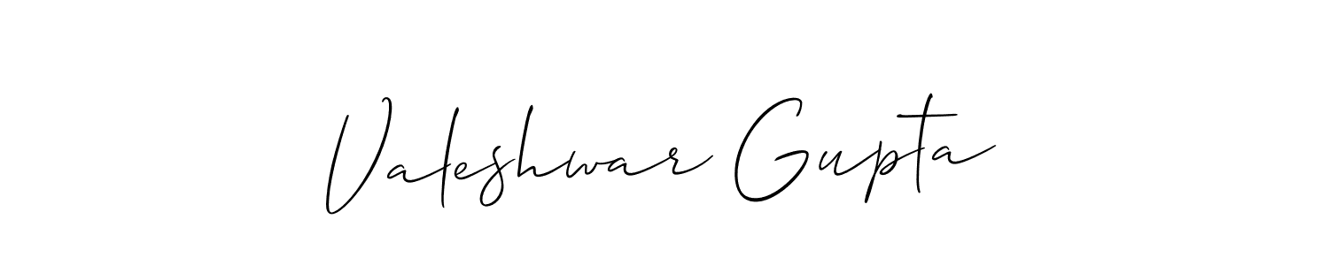 How to make Valeshwar Gupta signature? Allison_Script is a professional autograph style. Create handwritten signature for Valeshwar Gupta name. Valeshwar Gupta signature style 2 images and pictures png