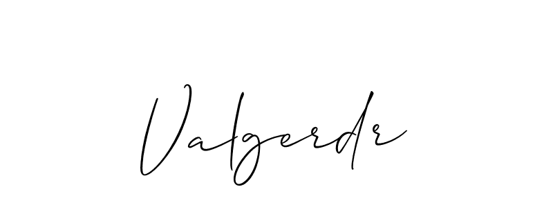 Valgerdr stylish signature style. Best Handwritten Sign (Allison_Script) for my name. Handwritten Signature Collection Ideas for my name Valgerdr. Valgerdr signature style 2 images and pictures png