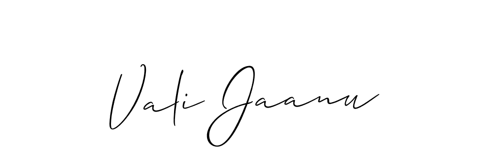 Vali Jaanu stylish signature style. Best Handwritten Sign (Allison_Script) for my name. Handwritten Signature Collection Ideas for my name Vali Jaanu. Vali Jaanu signature style 2 images and pictures png