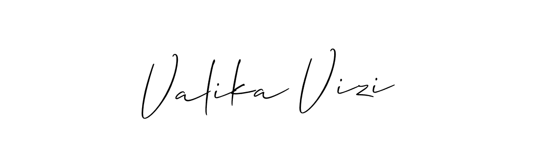 Allison_Script is a professional signature style that is perfect for those who want to add a touch of class to their signature. It is also a great choice for those who want to make their signature more unique. Get Valika Vizi name to fancy signature for free. Valika Vizi signature style 2 images and pictures png