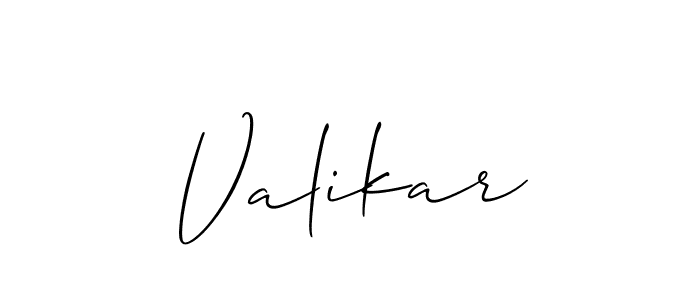 Create a beautiful signature design for name Valikar. With this signature (Allison_Script) fonts, you can make a handwritten signature for free. Valikar signature style 2 images and pictures png