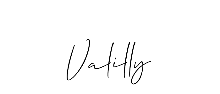 Make a beautiful signature design for name Valilly. Use this online signature maker to create a handwritten signature for free. Valilly signature style 2 images and pictures png