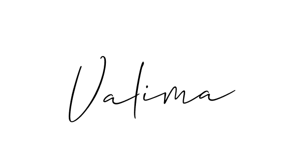 You should practise on your own different ways (Allison_Script) to write your name (Valima) in signature. don't let someone else do it for you. Valima signature style 2 images and pictures png