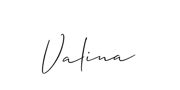 Similarly Allison_Script is the best handwritten signature design. Signature creator online .You can use it as an online autograph creator for name Valina. Valina signature style 2 images and pictures png