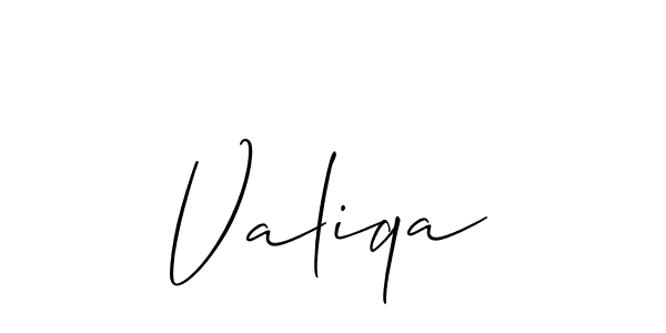 Also we have Valiqa name is the best signature style. Create professional handwritten signature collection using Allison_Script autograph style. Valiqa signature style 2 images and pictures png