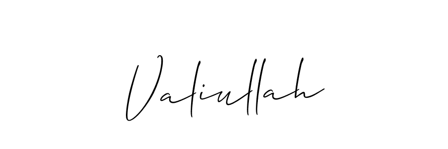 You can use this online signature creator to create a handwritten signature for the name Valiullah. This is the best online autograph maker. Valiullah signature style 2 images and pictures png