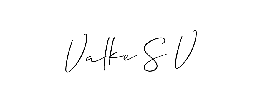 Also we have Valke S V name is the best signature style. Create professional handwritten signature collection using Allison_Script autograph style. Valke S V signature style 2 images and pictures png