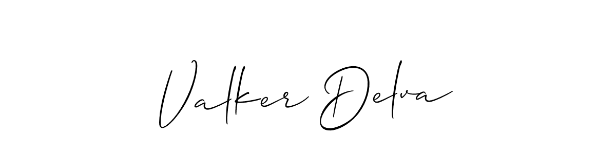 The best way (Allison_Script) to make a short signature is to pick only two or three words in your name. The name Valker Delva include a total of six letters. For converting this name. Valker Delva signature style 2 images and pictures png