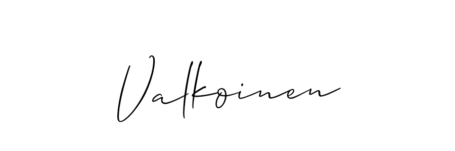 You should practise on your own different ways (Allison_Script) to write your name (Valkoinen) in signature. don't let someone else do it for you. Valkoinen signature style 2 images and pictures png