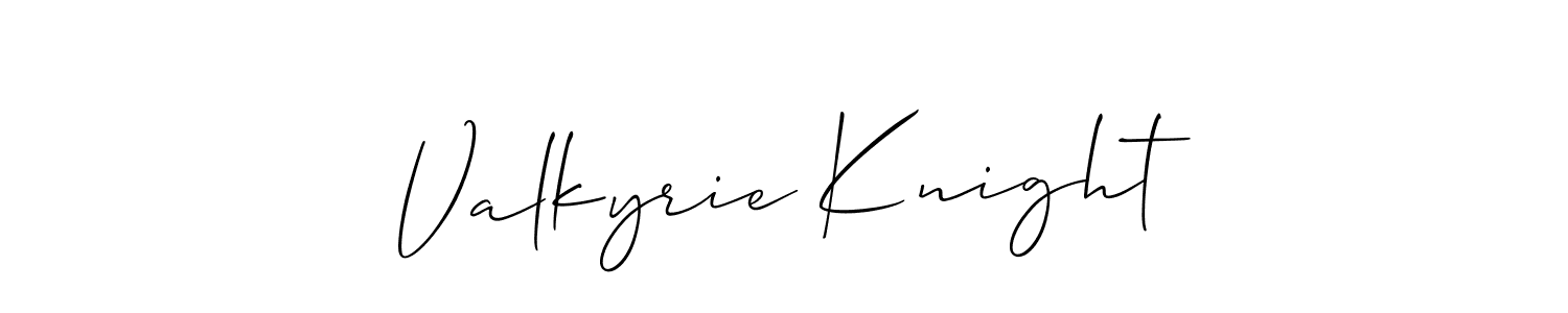 How to make Valkyrie Knight name signature. Use Allison_Script style for creating short signs online. This is the latest handwritten sign. Valkyrie Knight signature style 2 images and pictures png