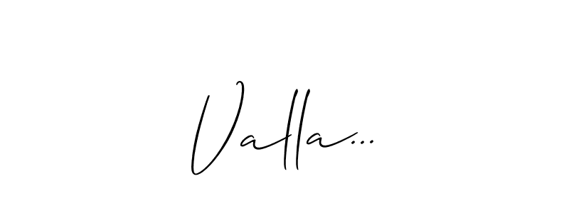 Also You can easily find your signature by using the search form. We will create Valla... name handwritten signature images for you free of cost using Allison_Script sign style. Valla... signature style 2 images and pictures png