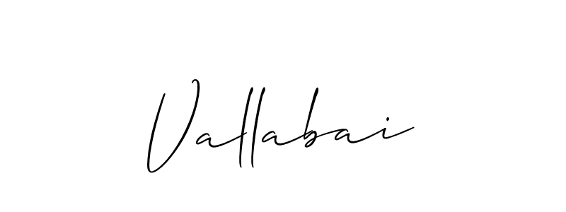 Allison_Script is a professional signature style that is perfect for those who want to add a touch of class to their signature. It is also a great choice for those who want to make their signature more unique. Get Vallabai name to fancy signature for free. Vallabai signature style 2 images and pictures png