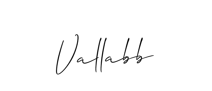 Use a signature maker to create a handwritten signature online. With this signature software, you can design (Allison_Script) your own signature for name Vallabb. Vallabb signature style 2 images and pictures png