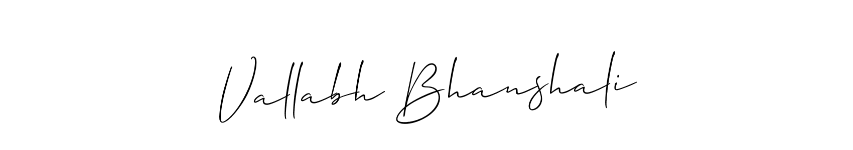 Similarly Allison_Script is the best handwritten signature design. Signature creator online .You can use it as an online autograph creator for name Vallabh Bhanshali. Vallabh Bhanshali signature style 2 images and pictures png