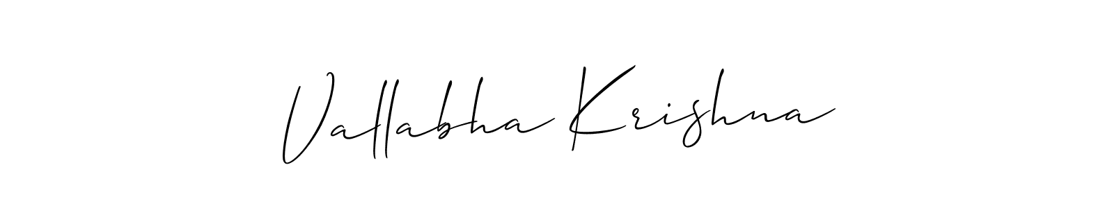 The best way (Allison_Script) to make a short signature is to pick only two or three words in your name. The name Vallabha Krishna include a total of six letters. For converting this name. Vallabha Krishna signature style 2 images and pictures png
