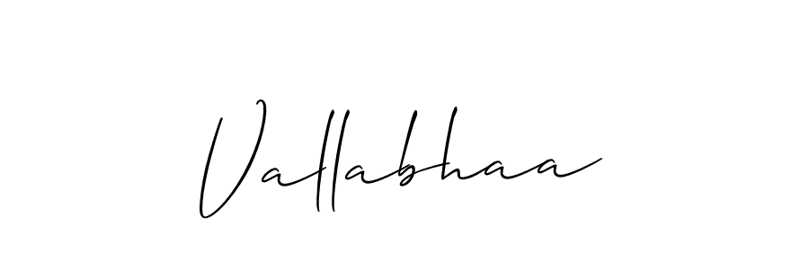 Use a signature maker to create a handwritten signature online. With this signature software, you can design (Allison_Script) your own signature for name Vallabhaa. Vallabhaa signature style 2 images and pictures png
