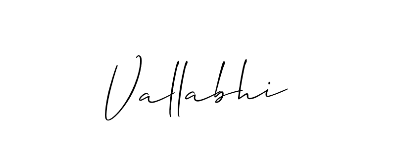 Use a signature maker to create a handwritten signature online. With this signature software, you can design (Allison_Script) your own signature for name Vallabhi. Vallabhi signature style 2 images and pictures png
