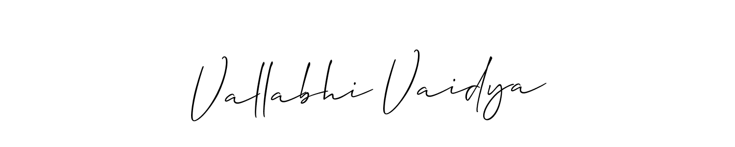 Also we have Vallabhi Vaidya name is the best signature style. Create professional handwritten signature collection using Allison_Script autograph style. Vallabhi Vaidya signature style 2 images and pictures png