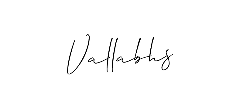 Design your own signature with our free online signature maker. With this signature software, you can create a handwritten (Allison_Script) signature for name Vallabhs. Vallabhs signature style 2 images and pictures png