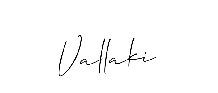 Design your own signature with our free online signature maker. With this signature software, you can create a handwritten (Allison_Script) signature for name Vallaki. Vallaki signature style 2 images and pictures png