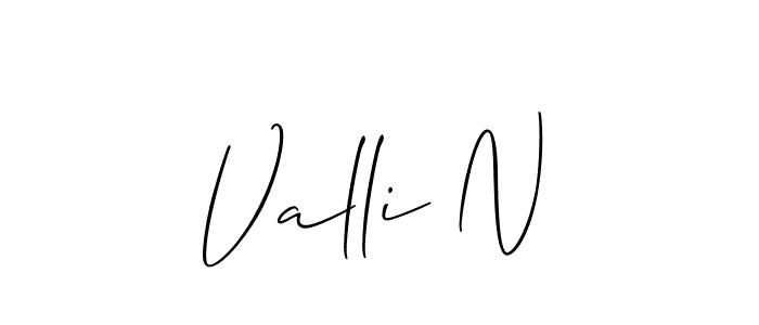 Use a signature maker to create a handwritten signature online. With this signature software, you can design (Allison_Script) your own signature for name Valli N. Valli N signature style 2 images and pictures png