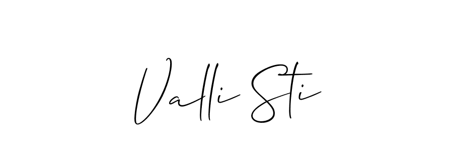 How to make Valli Sti signature? Allison_Script is a professional autograph style. Create handwritten signature for Valli Sti name. Valli Sti signature style 2 images and pictures png