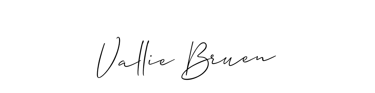 Allison_Script is a professional signature style that is perfect for those who want to add a touch of class to their signature. It is also a great choice for those who want to make their signature more unique. Get Vallie Bruen name to fancy signature for free. Vallie Bruen signature style 2 images and pictures png