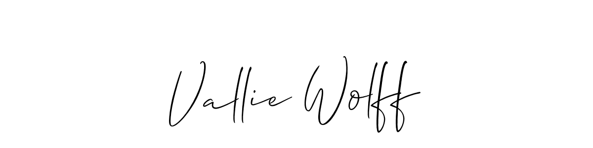 Similarly Allison_Script is the best handwritten signature design. Signature creator online .You can use it as an online autograph creator for name Vallie Wolff. Vallie Wolff signature style 2 images and pictures png