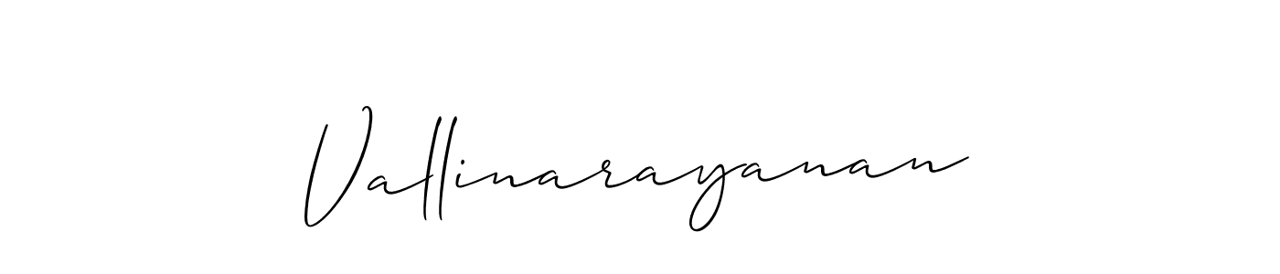 Make a beautiful signature design for name Vallinarayanan. With this signature (Allison_Script) style, you can create a handwritten signature for free. Vallinarayanan signature style 2 images and pictures png