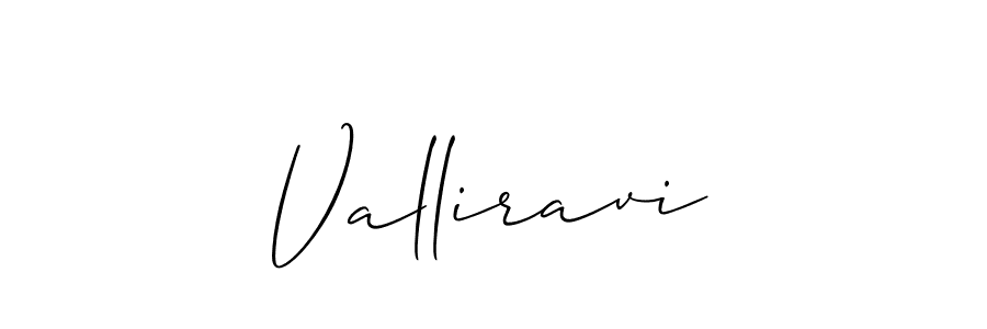 How to make Valliravi name signature. Use Allison_Script style for creating short signs online. This is the latest handwritten sign. Valliravi signature style 2 images and pictures png
