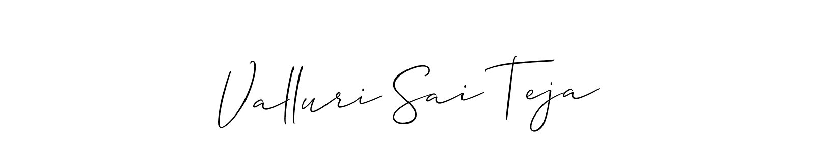 Make a short Valluri Sai Teja signature style. Manage your documents anywhere anytime using Allison_Script. Create and add eSignatures, submit forms, share and send files easily. Valluri Sai Teja signature style 2 images and pictures png