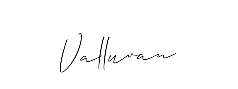 Make a beautiful signature design for name Valluvan. With this signature (Allison_Script) style, you can create a handwritten signature for free. Valluvan signature style 2 images and pictures png