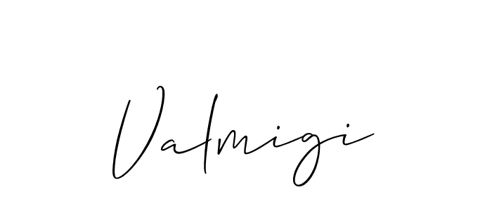 Make a short Valmigi signature style. Manage your documents anywhere anytime using Allison_Script. Create and add eSignatures, submit forms, share and send files easily. Valmigi signature style 2 images and pictures png
