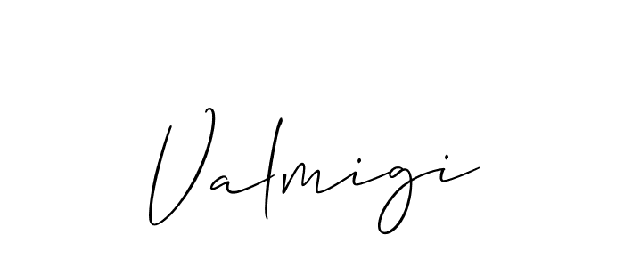 You can use this online signature creator to create a handwritten signature for the name Valmigi. This is the best online autograph maker. Valmigi signature style 2 images and pictures png