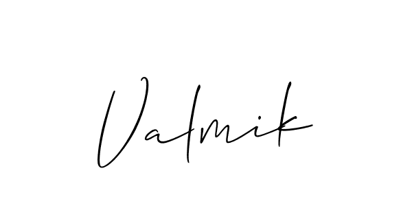 It looks lik you need a new signature style for name Valmik. Design unique handwritten (Allison_Script) signature with our free signature maker in just a few clicks. Valmik signature style 2 images and pictures png